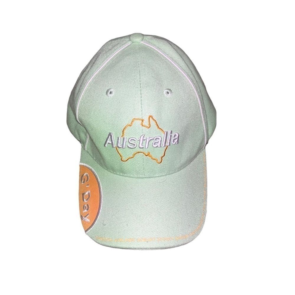 Australia GDay Light Lime Green & Orange Baseball Hat